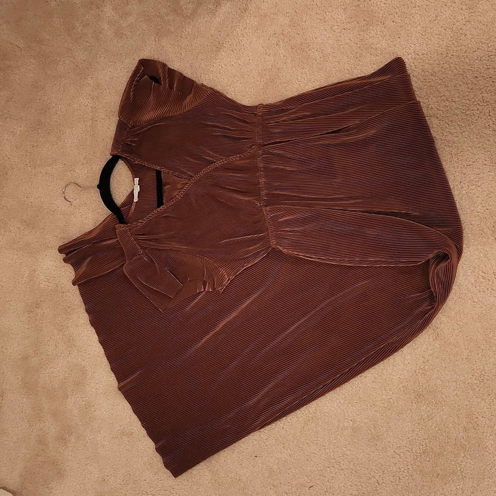 Athena Pleated Maxi Dress | Bronze